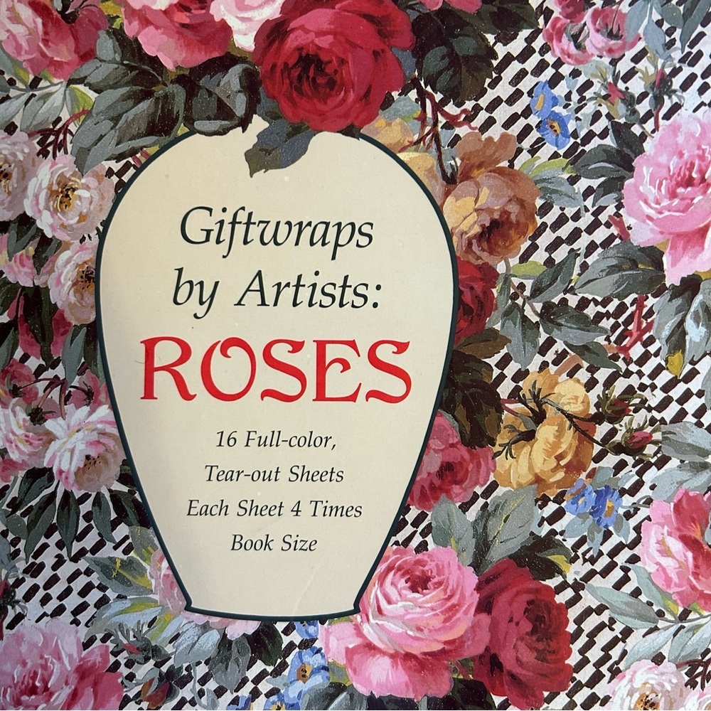 Vintage Joost Elffers Giftwraps by Artists Roses INCOMPLETE 1991 Cottage Floral - Picture 2 of 9